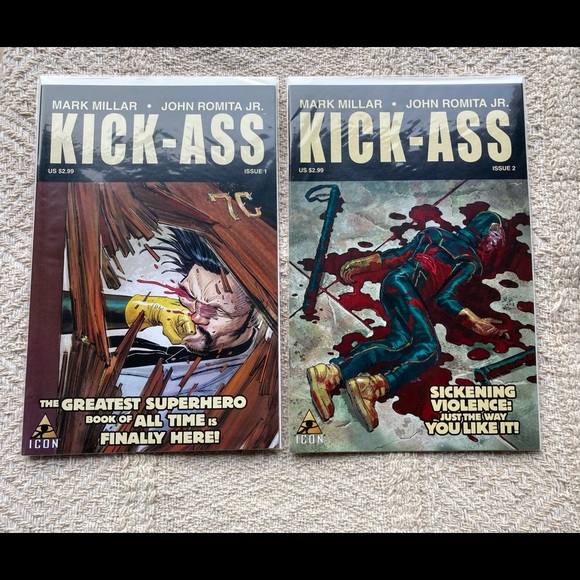 Marvel Other - Kick-Ass Comics Lot of Two 2008 Marvel/Icon Millar Romita